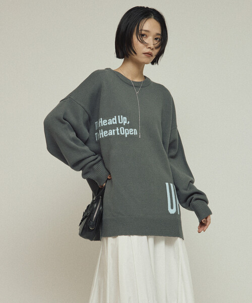 Firsthand（ファーストハンド）の「Firsthand/ファーストハンド スウェットライク レタードニット / ジャガードニット（ニット/セーター・レディース・オフホワイト/チャコールグレー/グレー/ブラウン・ﾌﾘ-）」の13枚目の写真