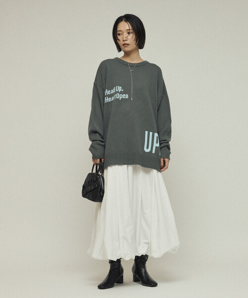 Firsthand（ファーストハンド）の「Firsthand/ファーストハンド スウェットライク レタードニット / ジャガードニット（ニット/セーター・レディース・オフホワイト/チャコールグレー/グレー/ブラウン・ﾌﾘ-）」の16枚目の写真