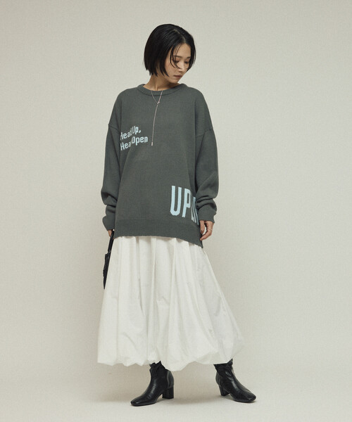 Firsthand（ファーストハンド）の「Firsthand/ファーストハンド スウェットライク レタードニット / ジャガードニット（ニット/セーター・レディース・オフホワイト/チャコールグレー/グレー/ブラウン・ﾌﾘ-）」の17枚目の写真