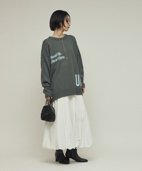 Firsthand（ファーストハンド）の「Firsthand/ファーストハンド スウェットライク レタードニット / ジャガードニット（ニット/セーター・レディース・オフホワイト/チャコールグレー/グレー/ブラウン・ﾌﾘ-）」の18枚目の写真