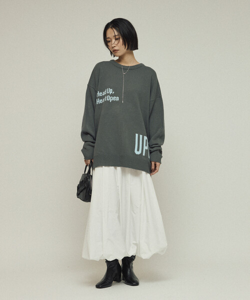 Firsthand（ファーストハンド）の「Firsthand/ファーストハンド スウェットライク レタードニット / ジャガードニット（ニット/セーター・レディース・オフホワイト/チャコールグレー/グレー/ブラウン・ﾌﾘ-）」の19枚目の写真