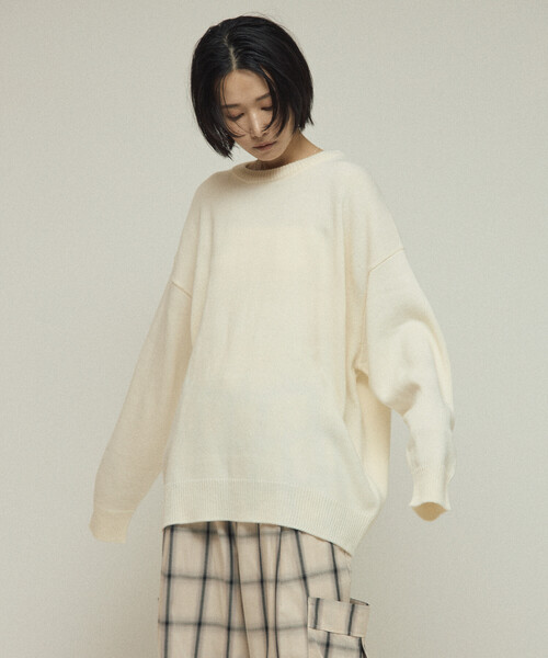 Firsthand（ファーストハンド）の「Firsthand/ファーストハンド スウェットライク レタードニット / ジャガードニット（ニット/セーター・レディース・オフホワイト/チャコールグレー/グレー/ブラウン・ﾌﾘ-）」の22枚目の写真