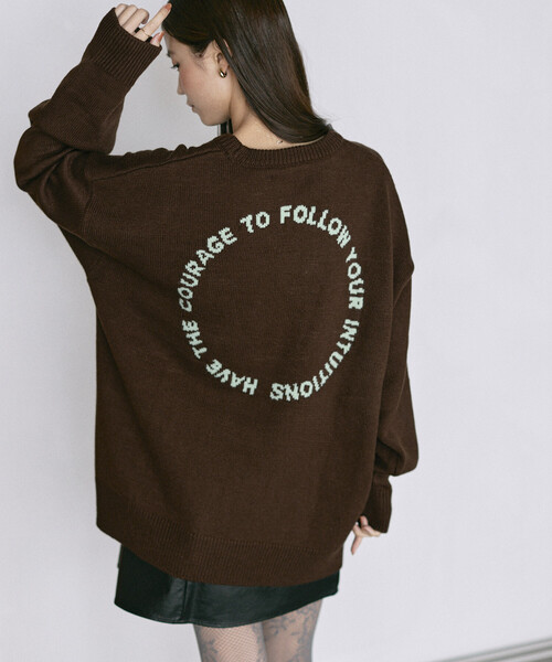 Firsthand（ファーストハンド）の「Firsthand/ファーストハンド スウェットライク レタードニット / ジャガードニット（ニット/セーター・レディース・オフホワイト/チャコールグレー/グレー/ブラウン・ﾌﾘ-）」の5枚目の写真