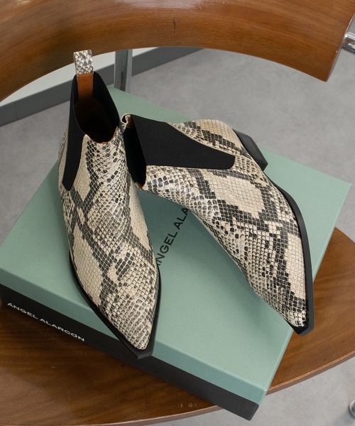 セール】【ANGEL ALARCON】ポインテッドトウローヒールサイドゴア