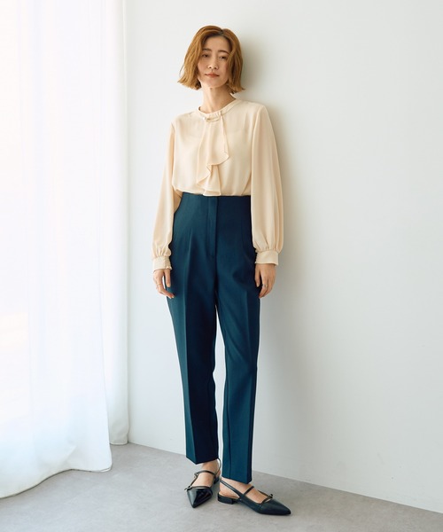 YECCA VECCA（イェッカヴェッカ）の「パールブローチ付きボウタイブラウス（シャツ/ブラウス・レディース・ブラック/アイボリー/レッド・FREE）」の14枚目の写真