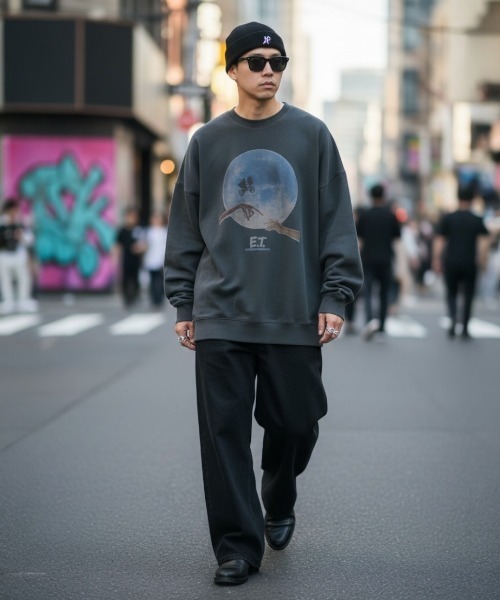 baron(バロン)の「UNIVERSAL ピグメントトレーナー(スウェット・レディース・スミクロ/ブラック系その他・M/L/XL)」の1枚目の写真