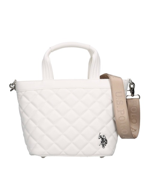U.S. POLO ASSN.(ユーエスポロアッスン)の「【U.S. POLO ASSN.】 ユーエスポロアッスン Cross check quilting トートバッグ USPA-2725(トートバッグ・レディース・アイボリー/ブラック/ホワイト/ブラウン・FREE)」の1枚目の写真