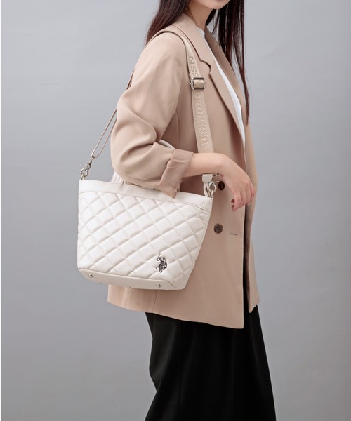 U.S. POLO ASSN.(ユーエスポロアッスン)の「【U.S. POLO ASSN.】 ユーエスポロアッスン Cross check quilting トートバッグ USPA-2725(トートバッグ・レディース・アイボリー/ブラック/ホワイト/ブラウン/グリーン/ピンク・FREE)」の18枚目の写真