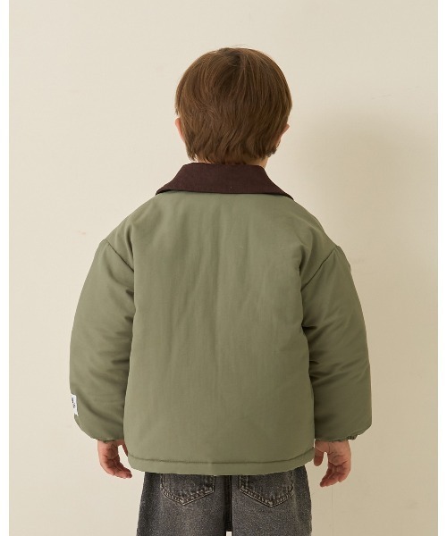 b・ROOM（ビールーム）の「【組み合わせ自由シリーズ】コーデュロイ衿パフジャケット（ブルゾン・キッズ・ネイビー/モカ/カーキ・100cm/110cm/120cm/130cm/140cm/150cm）」の20枚目の写真