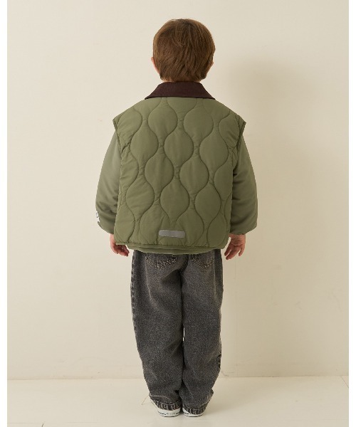 b・ROOM（ビールーム）の「【組み合わせ自由シリーズ】コーデュロイ衿パフジャケット（ブルゾン・キッズ・ネイビー/モカ/カーキ・100cm/110cm/120cm/130cm/140cm/150cm）」の15枚目の写真