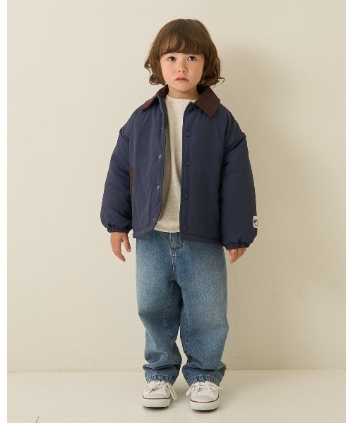 b・ROOM（ビールーム）の「【組み合わせ自由シリーズ】コーデュロイ衿パフジャケット（ブルゾン・キッズ・ネイビー/モカ/カーキ・100cm/110cm/120cm/130cm/140cm/150cm）」の13枚目の写真