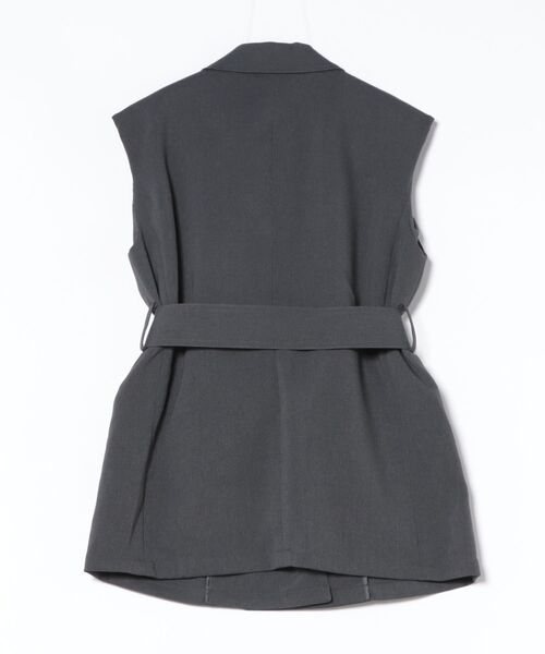 m.f.editorial(エムエフエディトリアル)の「【ストレッチ ハンドウォッシャブル】m.f.エディトリアル レディース テーラード ジレ(ベスト・レディース・グレー系その他2/ダークウッド・MEDIUM)」の4枚目の写真
