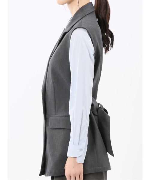 m.f.editorial(エムエフエディトリアル)の「【ストレッチ ハンドウォッシャブル】m.f.エディトリアル レディース テーラード ジレ(ベスト・レディース・グレー系その他2/ダークウッド・MEDIUM)」の7枚目の写真