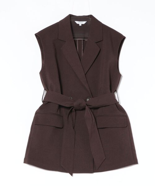 m.f.editorial(エムエフエディトリアル)の「【ストレッチ ハンドウォッシャブル】m.f.エディトリアル レディース テーラード ジレ(ベスト・レディース・グレー系その他2/ダークウッド・MEDIUM)」の16枚目の写真