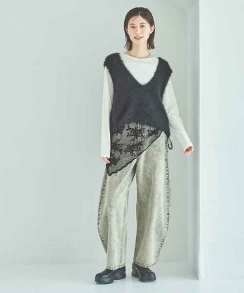 LAKOLE(ラコレ)の「ストレッチスニーカーブーツ / 581016(ブーツ・レディース・オフホワイト/ブラック・LARGE/MEDIUM)」の7枚目の写真