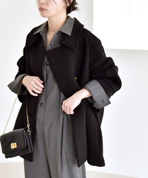 しん♡シン MHL. ステンカラーウールコート　ブラック しん♡シン 様専用MHL. ステンカラーウールコート ブラック