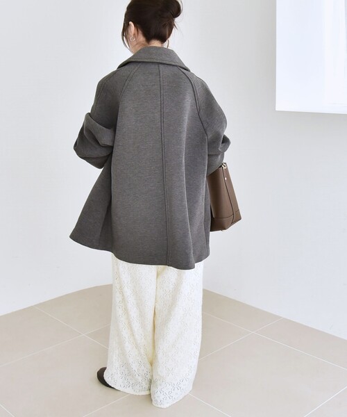 quaranciel:〈手洗い可能〉ダンボール ステンカラー ジャケット コート