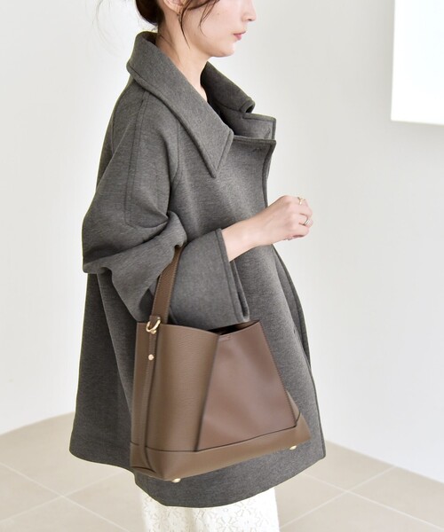 quaranciel:〈手洗い可能〉ダンボール ステンカラー ジャケット コート