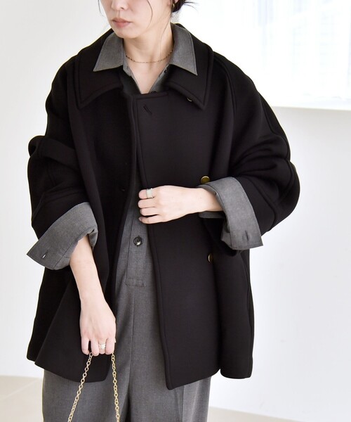 quaranciel:〈手洗い可能〉ダンボール ステンカラー ジャケット コート