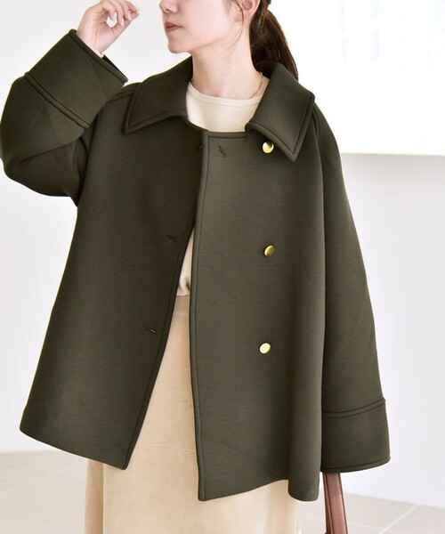 quaranciel:〈手洗い可能〉ダンボール ステンカラー ジャケット