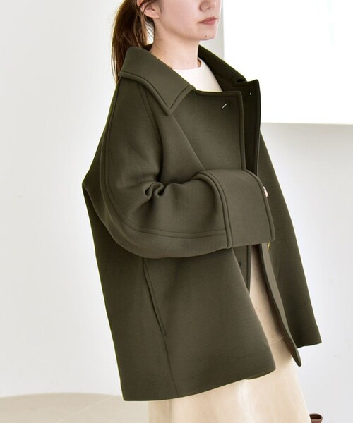 quaranciel:〈手洗い可能〉ダンボール ステンカラージャケット　25AW 追加予約》quaranciel:〈手洗い可能〉ダンボール ステンカラー