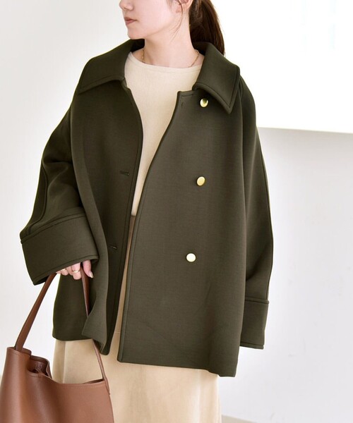 quaranciel:〈手洗い可能〉ダンボール ステンカラー ジャケット コート