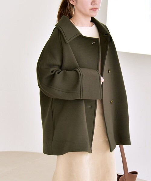 quaranciel:〈手洗い可能〉ダンボール ステンカラー ジャケット コート