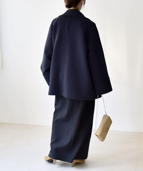 SHIPS quarancielダンボール ステンカラーコート 25AW quaranciel:〈手洗い可能〉ダンボール ステンカラー ジャケット コート