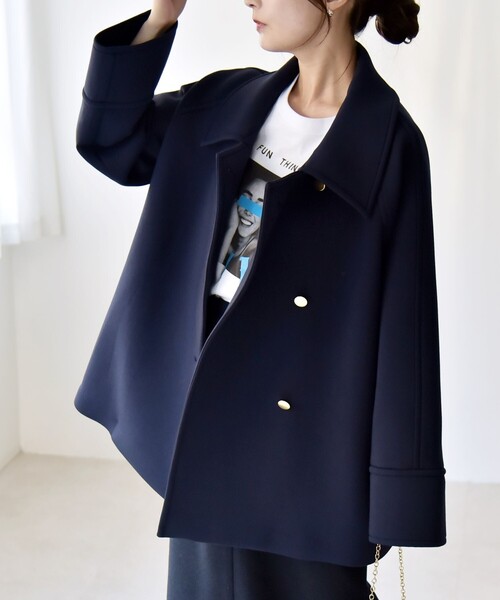 quaranciel:〈手洗い可能〉ダンボール ステンカラー ジャケット コート