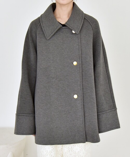 quaranciel:〈手洗い可能〉ダンボール ステンカラー ジャケット コート