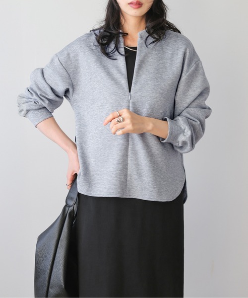 La-gemme（ラジェム）の「フロントジッププルオーバー（Tシャツ/カットソー・レディース・ブラック/グレー/ベージュ・フリー）」の3枚目の写真
