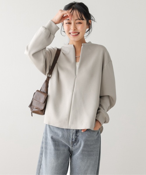 La-gemme（ラジェム）の「フロントジッププルオーバー（Tシャツ/カットソー・レディース・ブラック/グレー/ベージュ・フリー）」の19枚目の写真