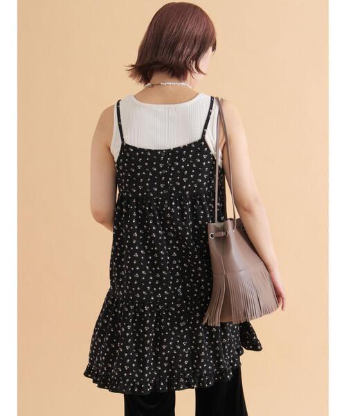 ehka sopo（エヘカソポ）の「前後2WAY花柄ミニキャミワンピース（ワンピース・レディース・ブラック/オフホワイト/ブラウン・F）」の22枚目の写真