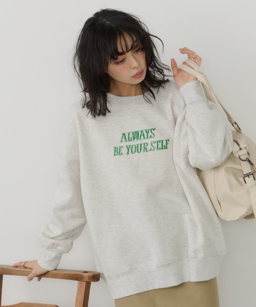 Unitage(ユニテージ)の「ビーズロゴ刺繍BIG PO(スウェット・レディース・ブラウン/ネイビー/アイボリー・FREE)」の6枚目の写真
