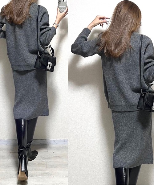 プルオーバー＆タイトスカートニットアップセット（その他トップス