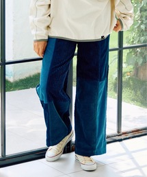 コーデュロイ切替 イージーワイドパンツ W