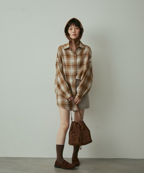セール】over check shirt / オーバーチェックシャツ（シャツ/ブラウス