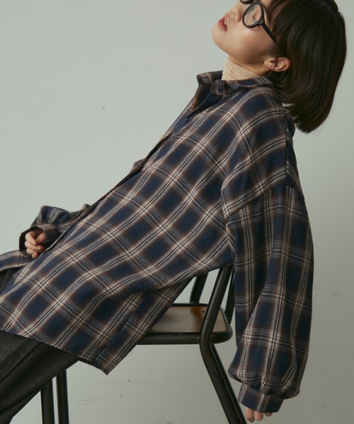 Aki オーガ チェック ブラウス Aki オーガ チェック ブラウス MA*RS