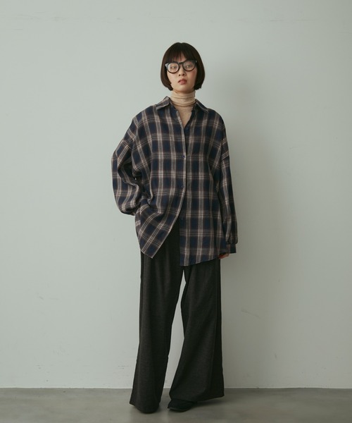 full/fill.(フルフィル)の「over check shirt / オーバーチェックシャツ(シャツ/ブラウス・レディース・ネイビー/アイボリー・FREE)」の13枚目の写真