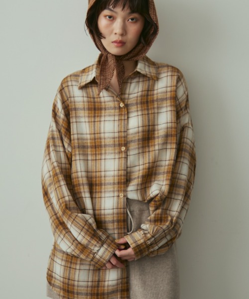 full/fill.(フルフィル)の「over check shirt / オーバーチェックシャツ(シャツ/ブラウス・レディース・ネイビー/アイボリー・FREE)」の20枚目の写真