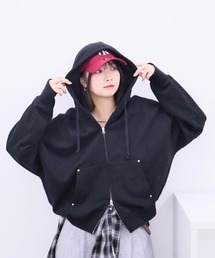 INTER FACTORY | kurumi - スタッズ付きZIPパーカー(パーカー)