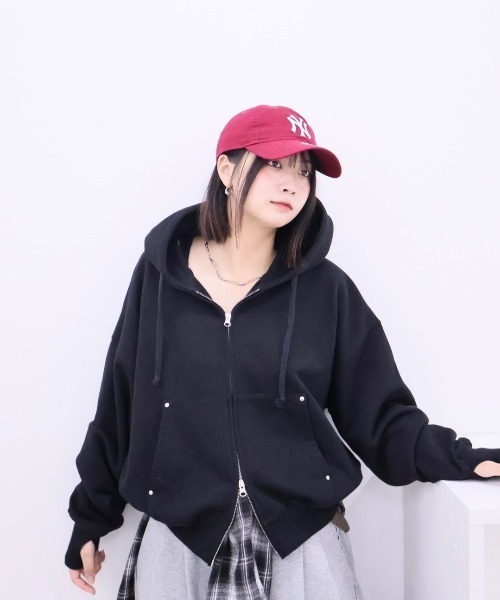 kurumi - スタッズ付きZIPパーカー（パーカー）｜INTER FACTORY