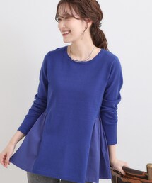 DRESKIP | 【洗濯機可/S-LL/体型カバー】異素材きりかえ Aラインニット(ニット/セーター)