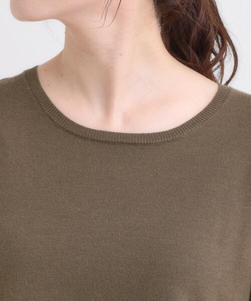 DRESKIP（ドレスキップ）の「【洗濯機可/S-LL/体型カバー】異素材きりかえ Aラインニット（ニット/セーター・レディース・ブラック/ブラウン系/ブルー系その他・01/02/03/04）」の6枚目の写真