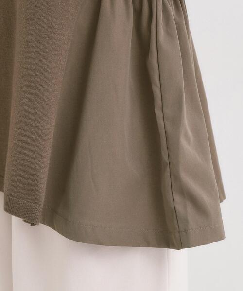 DRESKIP（ドレスキップ）の「【洗濯機可/S-LL/体型カバー】異素材きりかえ Aラインニット（ニット/セーター・レディース・ブラック/ブラウン系/ブルー系その他・01/02/03/04）」の4枚目の写真