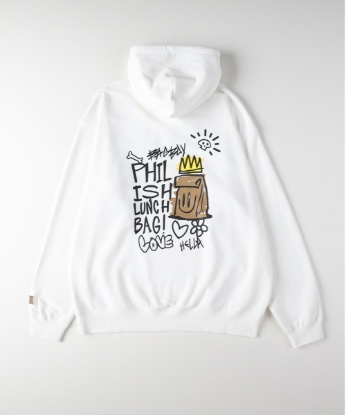 Right-on（ライトオン）の「【Philip Lumbang】プリントスウェットパーカー（パーカー・メンズ・ブラック/ネイビー/ホワイト・L/XL/M）」の2枚目の写真