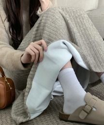 【裏起毛】ウエストゴムリブニットロングスカート Aシルエット 防寒