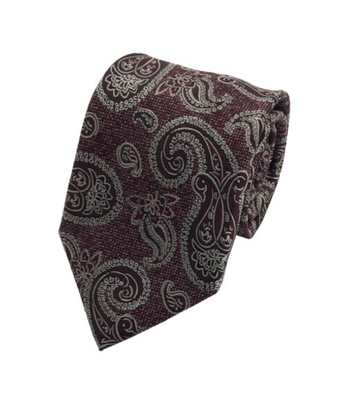 Perfect Suit FActory（パーフェクトスーツファクトリー）の「ウォームシルクネクタイ　ペイズリー　グレー/ワイン/グリーン/ネイビー（ネクタイ・メンズ・ワイン/チャコールグレー/ネイビー/グリーン・FREE）」の2枚目の写真
