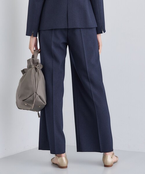 INDIVI ネイビー パンツスーツ XS セール】 【洗える／スーツ】ストレートラインパンツ （パンツ