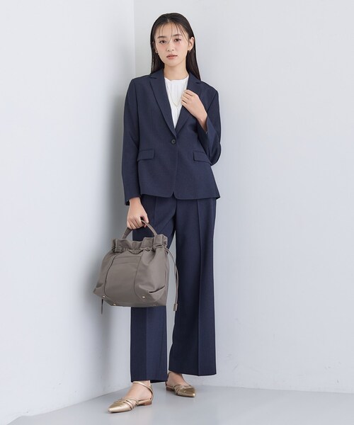 極美品⚑ INDIVI インディヴィ 現行品 洗える パンツスーツ 38 M 洗える／UVケア／スーツ】ストレッチワイドパンツ（パンツ(単品